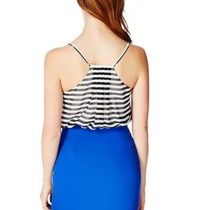 JusFab/Double Zero Stripe Blouson Dress- Size S